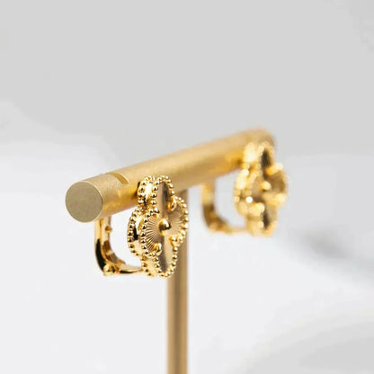 [Stars Jewelry]CLOVER MEDIUM 1 MOTIFS LASER EARRINGS