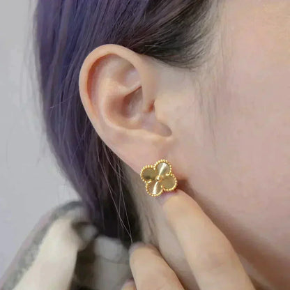 [Stars Jewelry]CLOVER MEDIUM 1 MOTIFS LASER EARRINGS