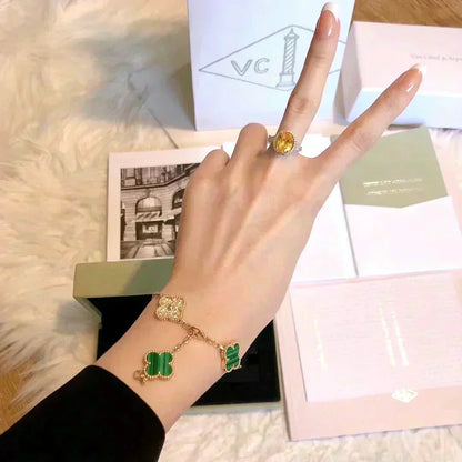 [Stars Jewelry] CLOVER 5 MOTIF MALACHITE BRACELET COLLECTION
