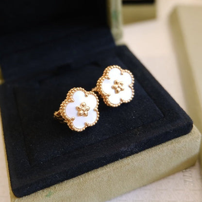 [Stars Jewelry]LUCKY PINK GOLD WHITE MOP EARRINGS
