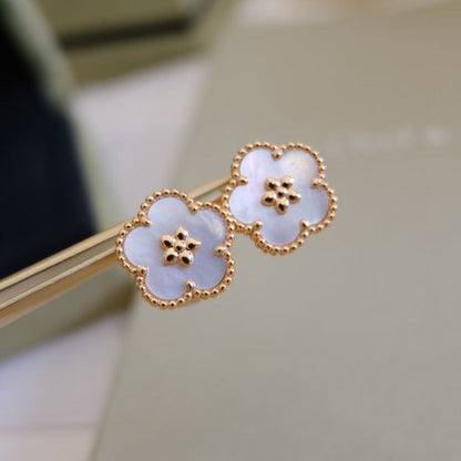 [Stars Jewelry]LUCKY PINK GOLD WHITE MOP EARRINGS