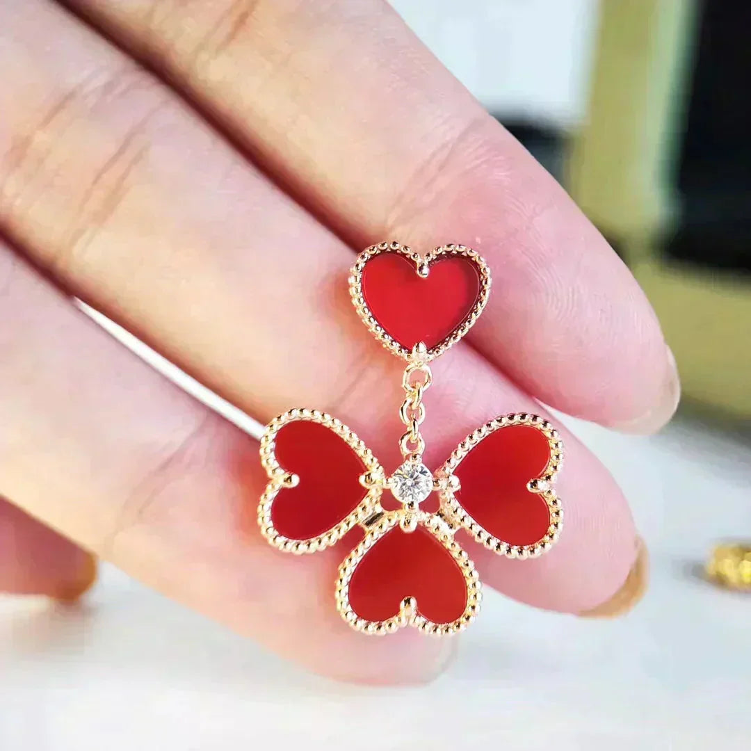 [Stars Jewelry]SWEET CLOVER CARNELIAN EARRINGS