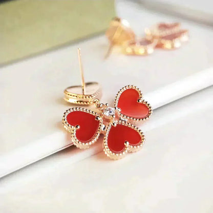 [Stars Jewelry]SWEET CLOVER CARNELIAN EARRINGS