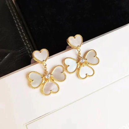[Stars Jewelry]CLOVER SWEET WHITE MOP EARRINGS