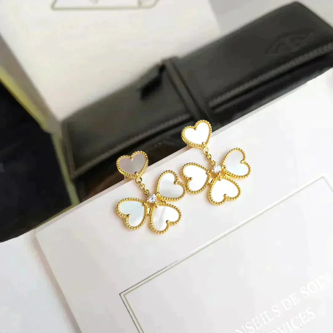 [Stars Jewelry]CLOVER SWEET WHITE MOP EARRINGS