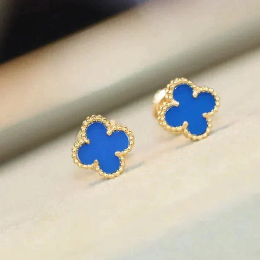 [Stars Jewelry]CLOVER MINI 9.5MM TURQUOISE EARRINGS
