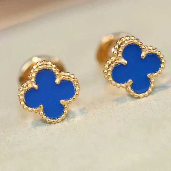 [Stars Jewelry]CLOVER MINI 9.5MM TURQUOISE EARRINGS