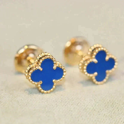 [Stars Jewelry]CLOVER MINI 9.5MM TURQUOISE EARRINGS