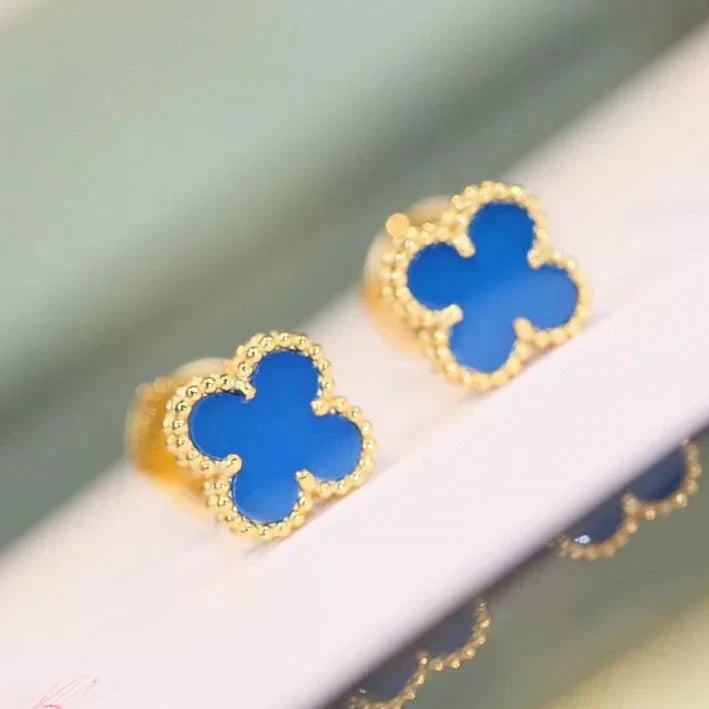 [Stars Jewelry]CLOVER MINI 9.5MM TURQUOISE EARRINGS