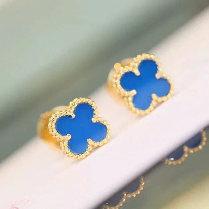 [Stars Jewelry]CLOVER MINI 9.5MM TURQUOISE EARRINGS