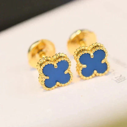 [Stars Jewelry]CLOVER MINI 9.5MM TURQUOISE EARRINGS