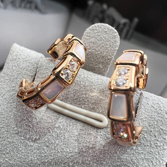 [Stars Jewelry]SERPENTI MOP PINK GOLD EARRINGS