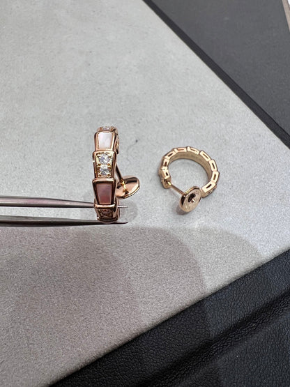 [Stars Jewelry]SERPENTI MOP PINK GOLD EARRINGS