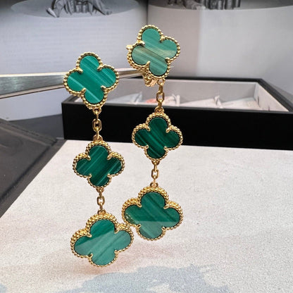 [Stars Jewelry]CLOVER MALACHITE 3 MOTIFS GOLD