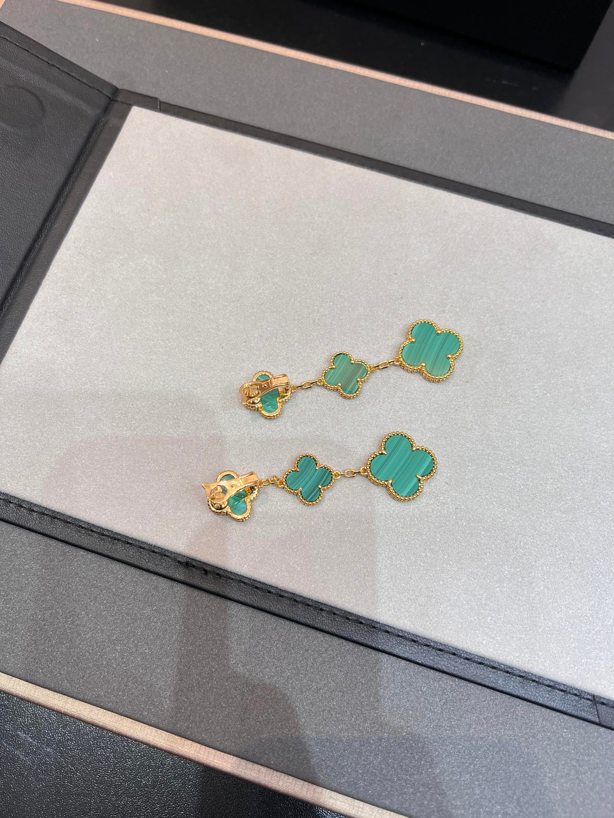 [Stars Jewelry]CLOVER MALACHITE 3 MOTIFS GOLD