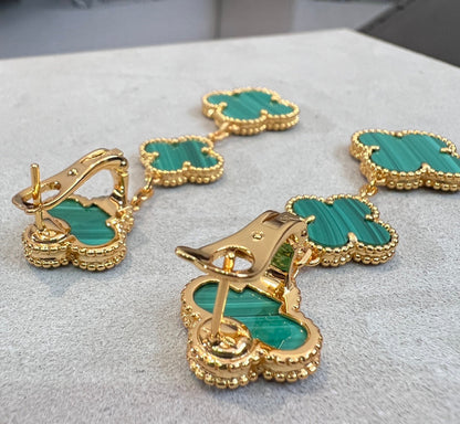 [Stars Jewelry]CLOVER MALACHITE 3 MOTIFS GOLD