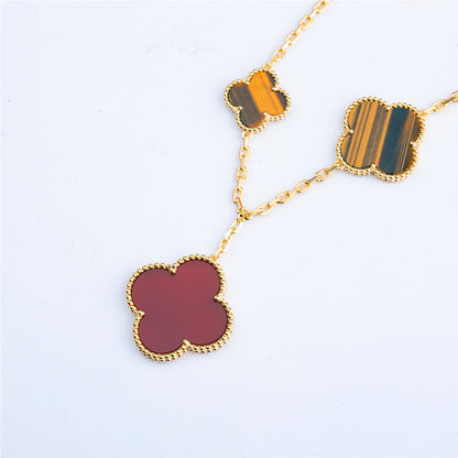 [Stars Jewelry]CLOVER BRACELET 5 MOTIFS CARNELIAN TIGER EYE