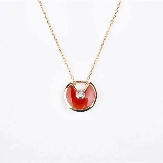 [Stars Jewelry]AMULETTE GOLD CARNELIAN ONYX NECKLACE