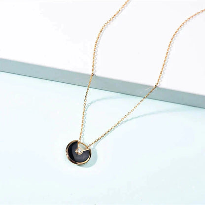 [Stars Jewelry]AMULETTE GOLD CARNELIAN ONYX NECKLACE