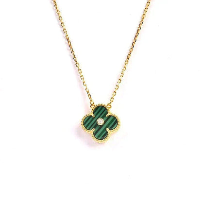 [Stars Jewelry]CLOVER 15MM DIAMOND TURQUOISE NECKLACE