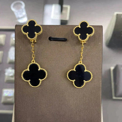 [Stars Jewelry]CLOVER 2 MOTIFS  EARRINGS (MULTIPLE CHOICESC