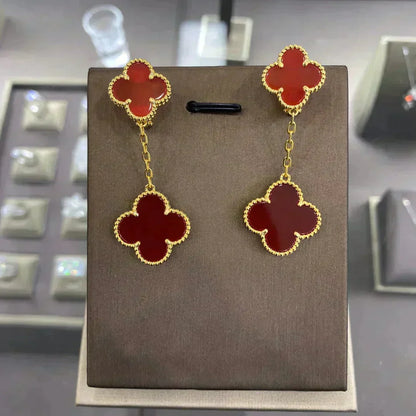 [Stars Jewelry]CLOVER 2 MOTIFS  EARRINGS (MULTIPLE CHOICESC
