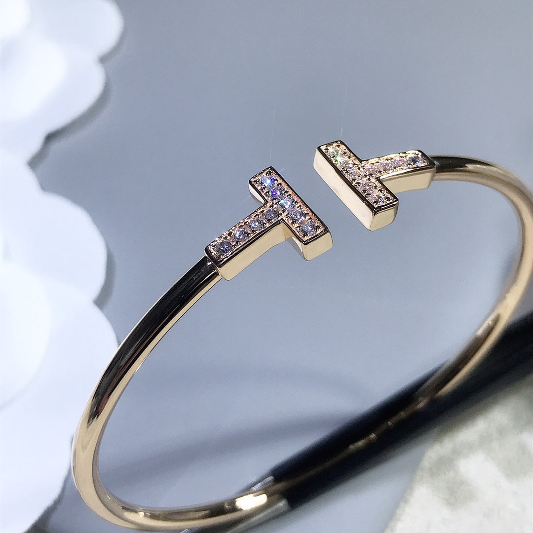 [Stellar jewels]T BRACELET PINK GOLD 1.8MM DIAMOND