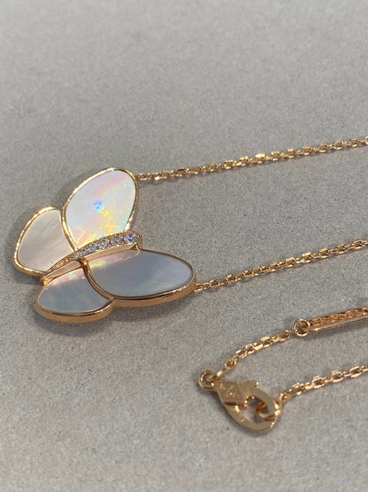 [Stars Jewelry]BUTTERFLY GOLD MOP DIAMOND NECKLACE
