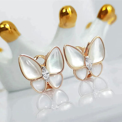[Stars Jewelry]BUTTERFLY MOP DIAMOND EARRINGS