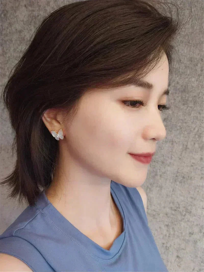 [Stars Jewelry]BUTTERFLY MOP DIAMOND EARRINGS