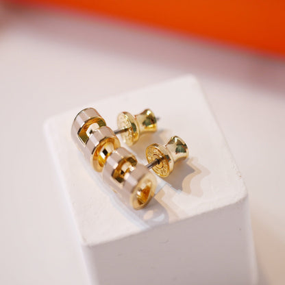 [Stars Jewelry]MINI POP H GOLD EARRINGS GREY