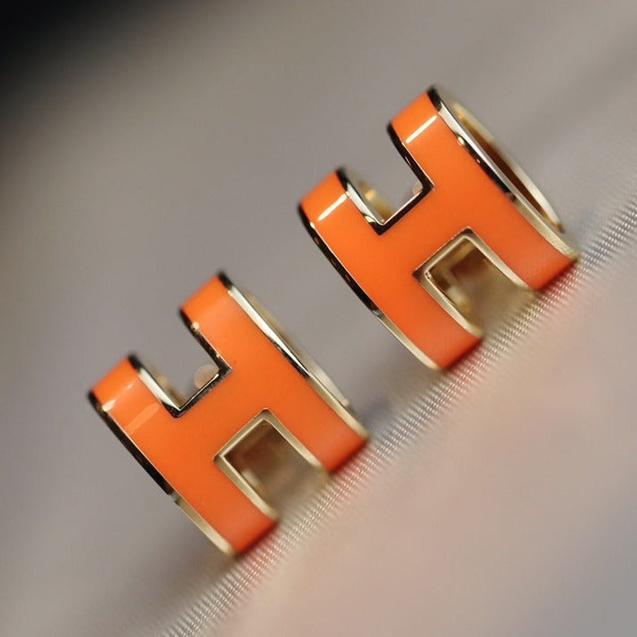 [Stars Jewelry]MINI POP H EARRINGS ORANGE