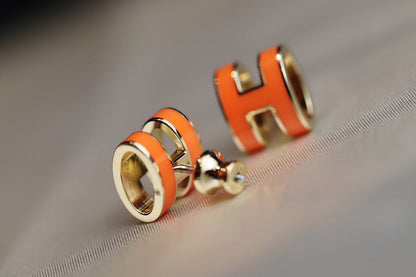 [Stars Jewelry]MINI POP H EARRINGS ORANGE