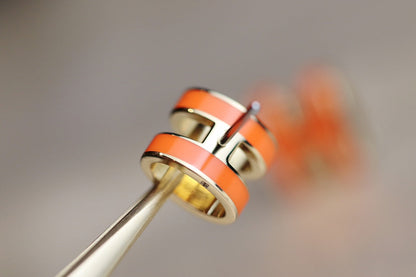 [Stars Jewelry]MINI POP H EARRINGS ORANGE