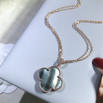 [Stars Jewelry]CLOVER 25MM GOLD DARK MOP BIG CLOVER NECKLACE