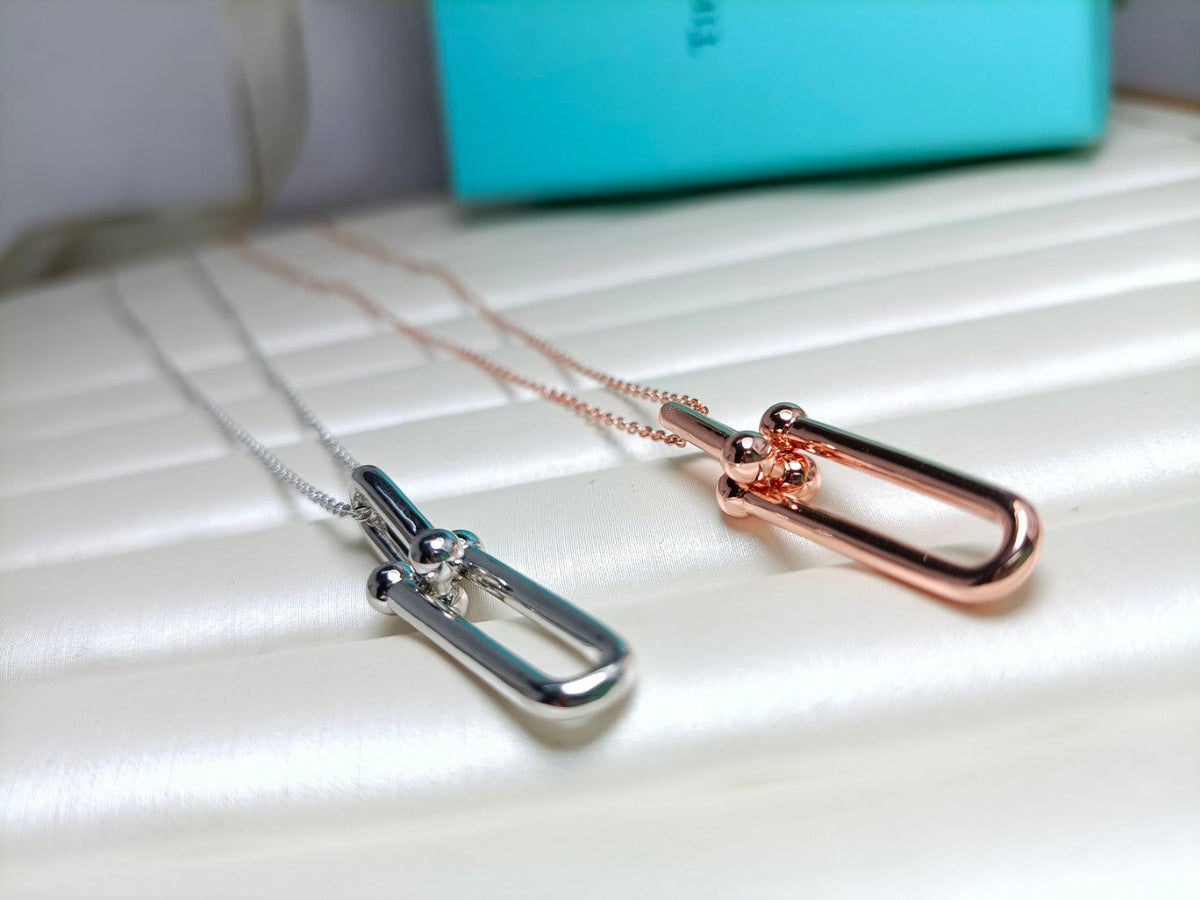 [Stellar jewels]HARDWEAR DROP DOUBLE LINK PEDANT NECKLACE