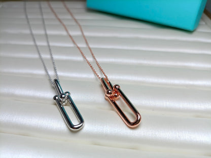 [Stellar jewels]HARDWEAR DROP DOUBLE LINK PEDANT NECKLACE