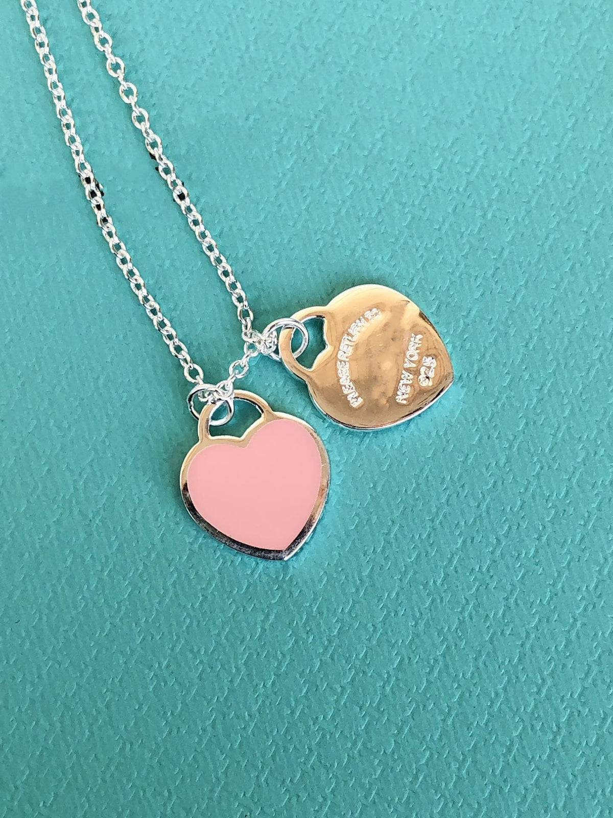 [Stellar jewels]DOUBLE HEART PEDANT SILVER NECKLACE