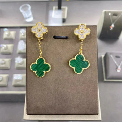[Stars Jewelry]CLOVER  2 MOTIFS  DIAMOND  EARRINGS (MULTIPLE CHOICESç´