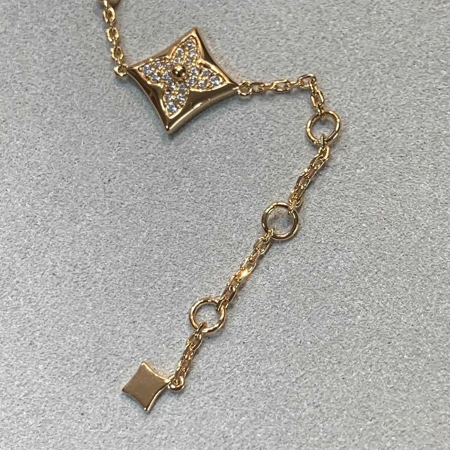 [Stars Jewelry]STAR AND SUN 4 MOTIFS GOLD DIAMONDS BRACELET