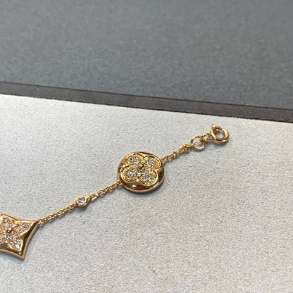 [Stars Jewelry]STAR AND SUN 4 MOTIFS GOLD DIAMONDS BRACELET