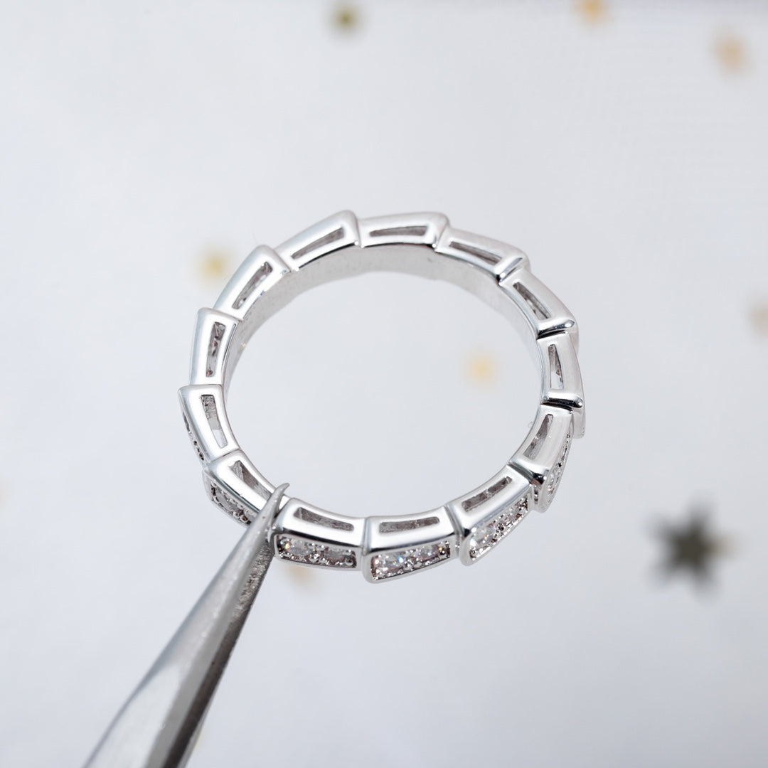 [Stars Jewelry]SERPENTI RING SILVER DIAMOND PAVED 3MM