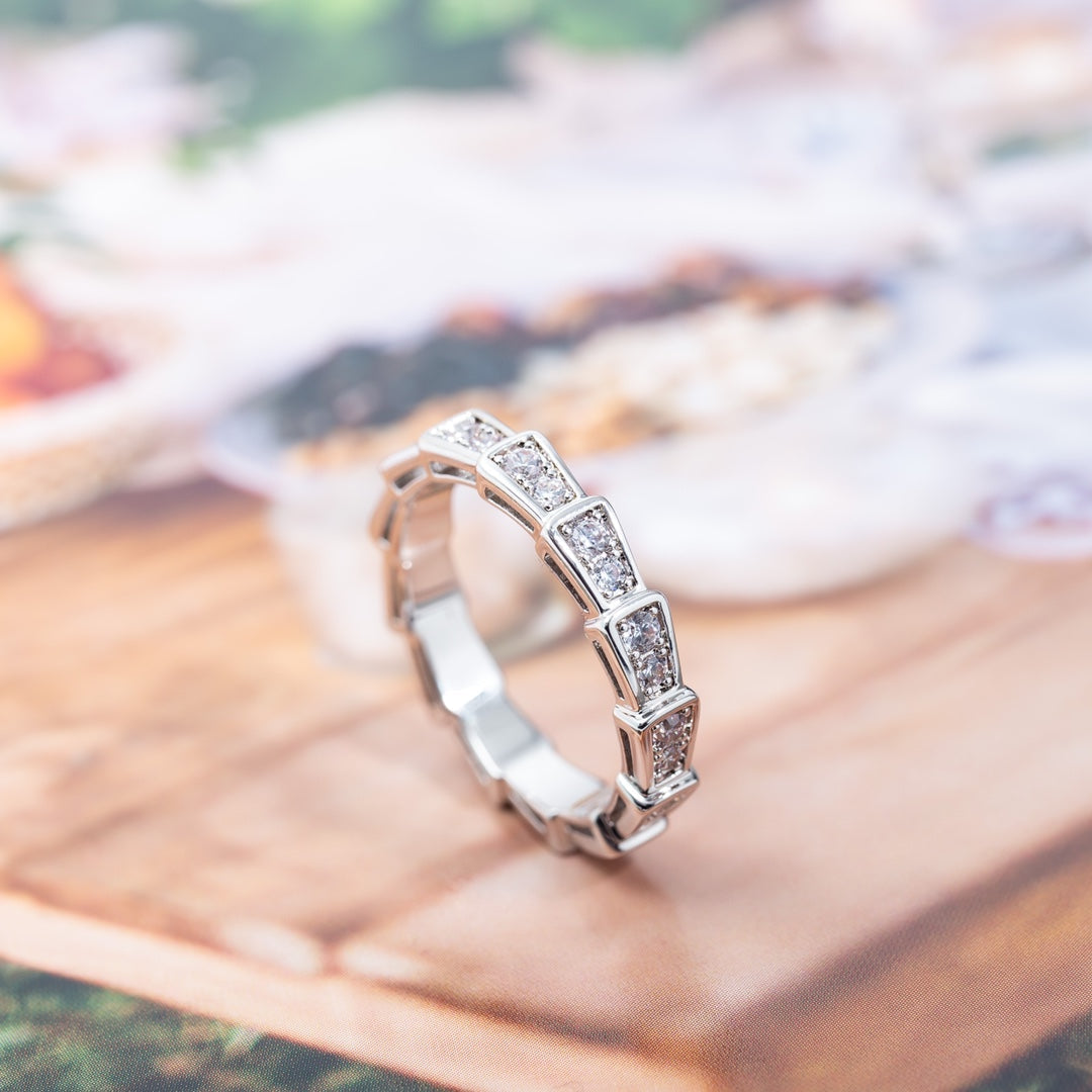 [Stars Jewelry]SERPENTI RING SILVER DIAMOND PAVED 3MM