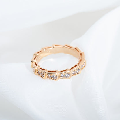 [Stars Jewelry]SERPENTI RING PINK GOLD DIAMOND PAVED 3MM