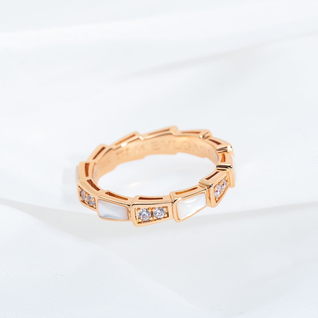 [Stars Jewelry]SERPENTI RING PINK GOLD DIAMOND MOP 3MM