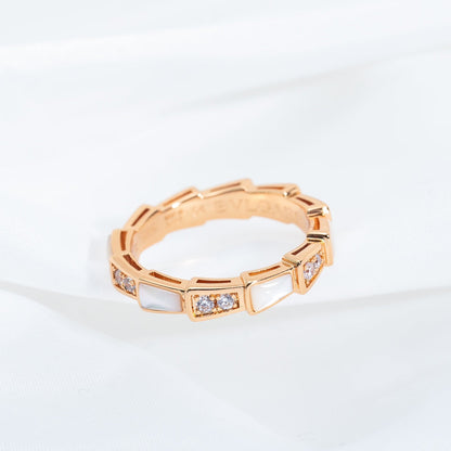 [Stars Jewelry]SERPENTI RING PINK GOLD DIAMOND MOP 3MM