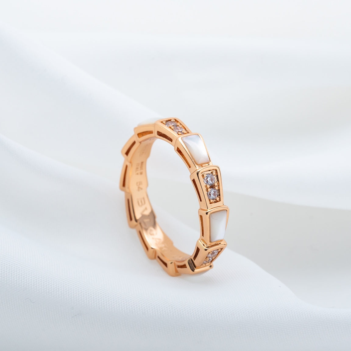 [Stars Jewelry]SERPENTI RING PINK GOLD DIAMOND MOP 3MM