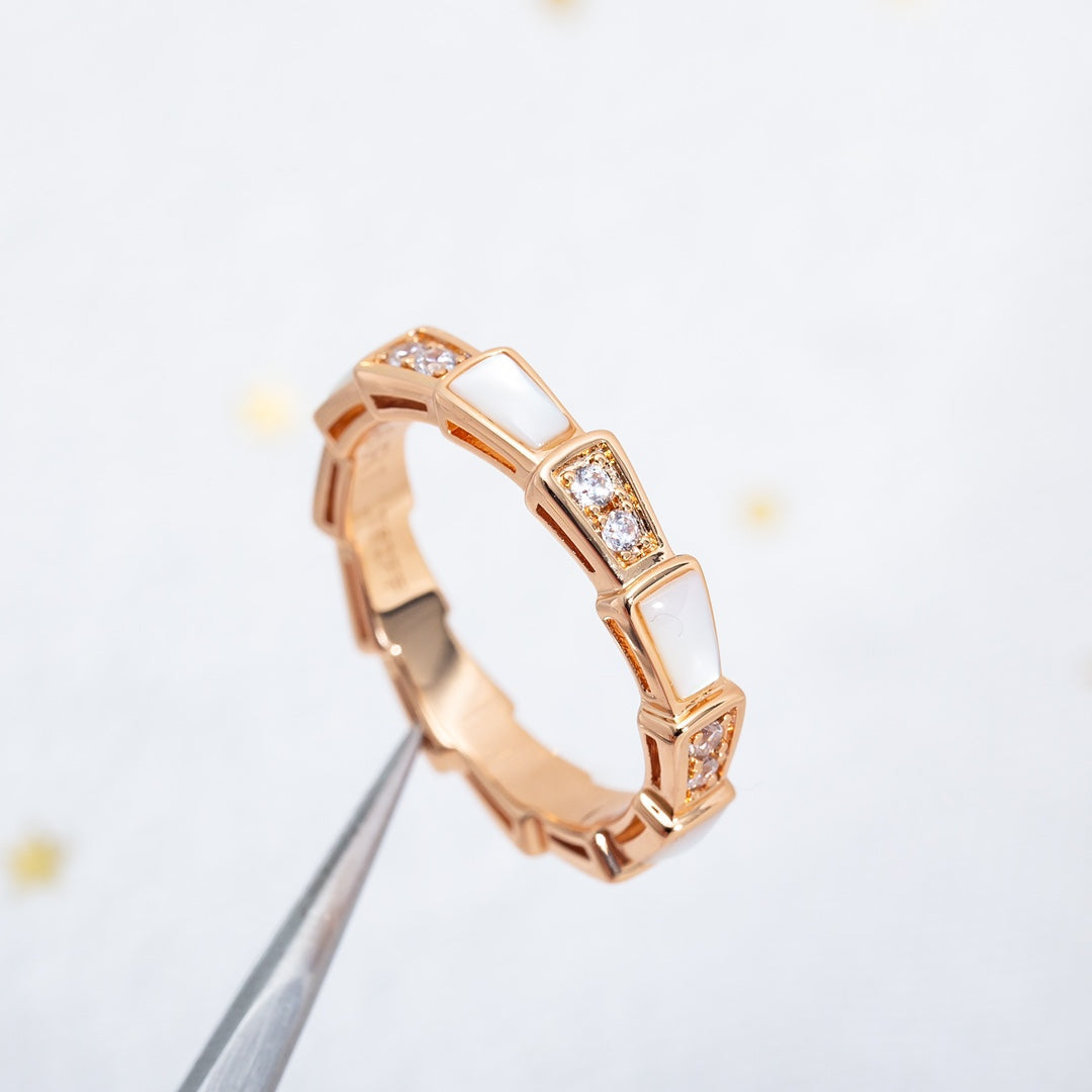 [Stars Jewelry]SERPENTI RING PINK GOLD DIAMOND MOP 3MM
