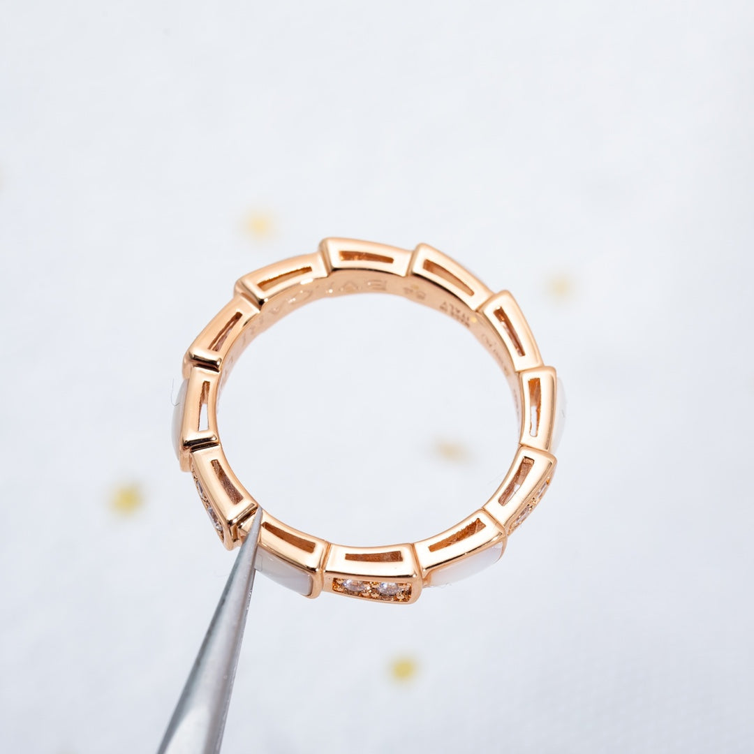 [Stars Jewelry]SERPENTI RING PINK GOLD DIAMOND MOP 3MM