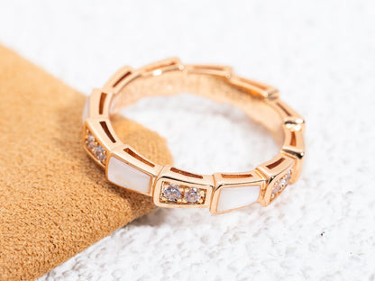 [Stars Jewelry]SERPENTI RING PINK GOLD DIAMOND MOP 3MM